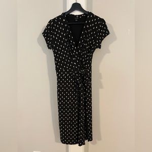 Ann Taylor Wrap Dress, Black, Size 6